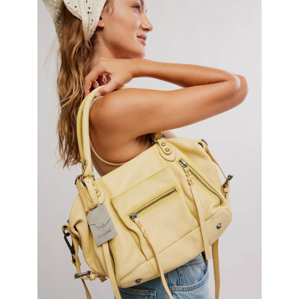FREE PEOPLE We The Free Baby Emerson Tote Bag In 🔥Butter Yellow🔥 NWT - Picture 2 of 13